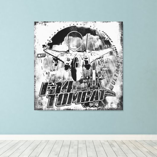 F-14 Tomcat Canvas Afdrukken Uitgerekt Canvas Afdr (Insitu (Houten vloer))