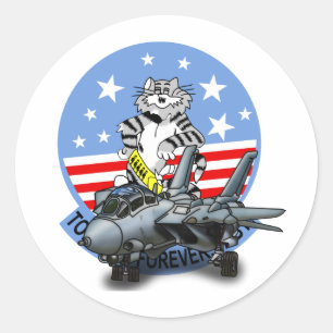 F-14 TOMCAT Forever Ronde Sticker