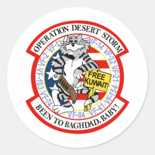 F-14 Tomcat Operation Desert Storm Ronde Sticker