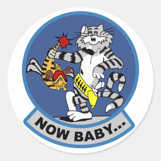 F-14 Tomcat Ronde Sticker (Voorkant)
