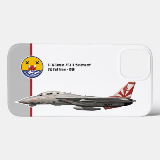  F-14 Tomcat VF-111 Sundowners Case-Mate iPhone Case (Achterkant (horizontaal))