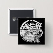 F-14 Tomcat Vierkante Button 5,1 Cm (Voorkant /achterkant)