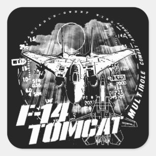 F-14 Tomcat Vierkante Sticker Sticker