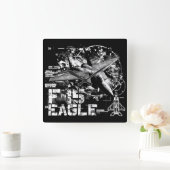 F-15 Eagle Carré Horloge murale (Maison)