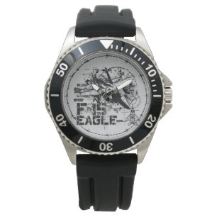 F-15 Eagle Crown Protector Black Rubber Horloge