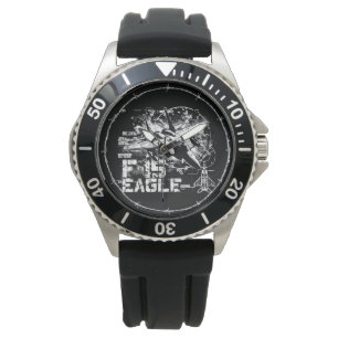 F-15 Eagle Crown Protector Black Rubber Horloge