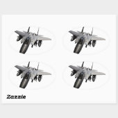 F-15 Eagle Jet Fighter Ovale Sticker (Vel)