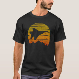 F-15 Eagle Jet Fighter Sunrise  Retro Pilot T-shirt
