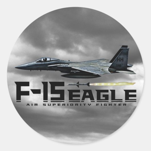 F-15 Eagle Ronde Sticker (Voorkant)