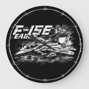 F-15 Eagle Round (Grote) wandklok Grote Klok