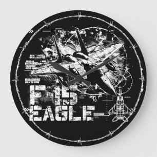 F-15 Eagle Round (Grote) wandklok Grote Klok