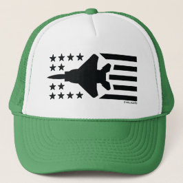F-15 Fighter Jet Black Stars and Stripes Trucker Pet