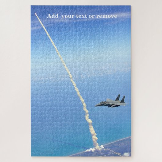 F-15 Fighter waarneemt de start van de Space Shutt Legpuzzel (Verticaal)