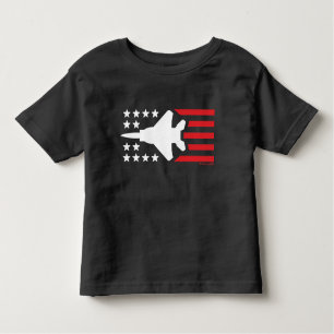 F-15 Strike Eagle Jet White in Red Stars Stripes Kinder Shirts