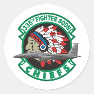 F-15 Strike Eagles 335th Fighter Squadron Ronde Sticker