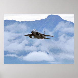 F-15 Vliegtuig met breukrijst Poster
