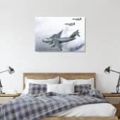 F-15B Eagles begeleiden het eerste op Hawaï gebase Canvas Afdruk (Insitu (Slaapkamer))