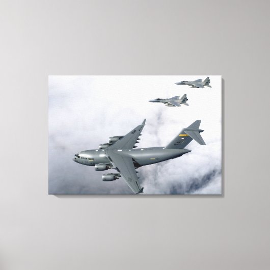 F-15B Eagles begeleiden het eerste op Hawaï gebase Canvas Afdruk (Voorkant)