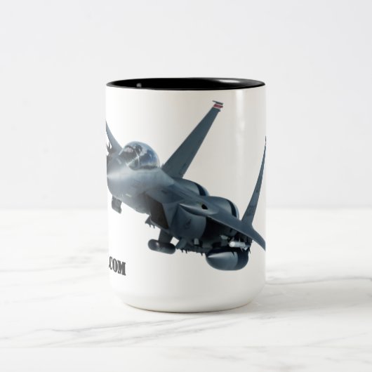 F-15E Stapelaar met de klok mee Tweekleurige Koffiemok (Center)