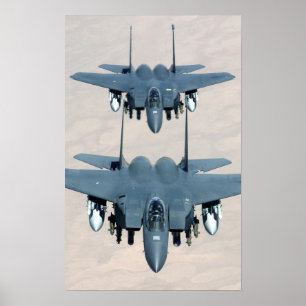 F-15E Vliegtuig met breukrijst Poster
