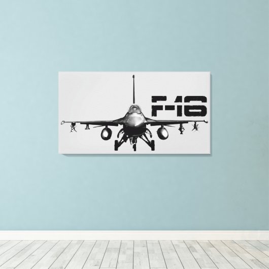 F-16 Bestrijding van Falcon Wrapped Canvas (Insitu (Houten vloer))