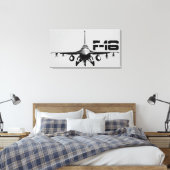 F-16 Bestrijding van Falcon Wrapped Canvas Afdruk (Insitu (Slaapkamer))
