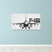 F-16 Bestrijding van Falcon Wrapped Canvas Afdruk (Insitu (Houten vloer))