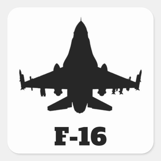 F-16 door Airogue Vierkante Sticker (Voorkant)