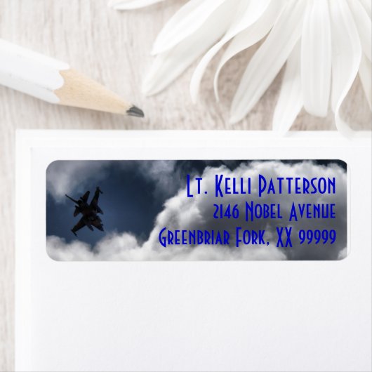 F-16 Falcon in the Cloudy Sky 3 Line Etiket (Insitu)