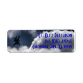 F-16 Falcon in the Cloudy Sky 3 Line Etiket (Voorkant)