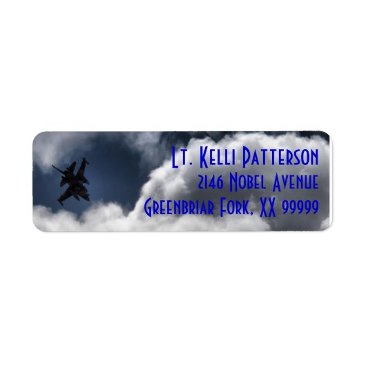F-16 Falcon in the Cloudy Sky 3 Line Etiket (Voorkant)