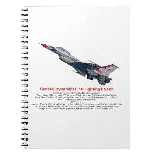 F-16 Fighter Jet tegen valk Notitieboek (Voorkant)