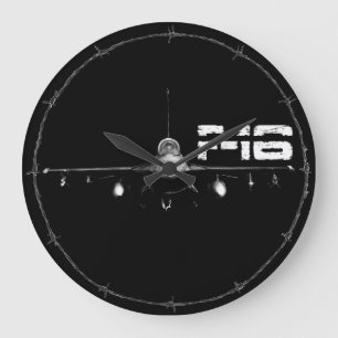 F-16 Fighting Falcon Round (Large) Wall Clock Grote Klok