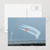 F-16 Fighting Falcons Carte postale drapeau améric (Devant / Derrière)