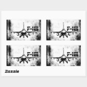 F-16 Stickers rectangle de lutte contre le faucon (Feuille)