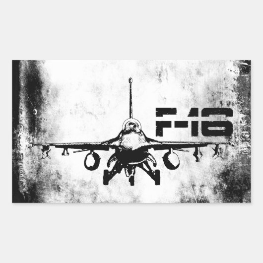 F-16 Stickers rectangle de lutte contre le faucon (Devant)