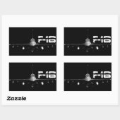 F-16 Stickers rectangle de lutte contre le faucon (Feuille)