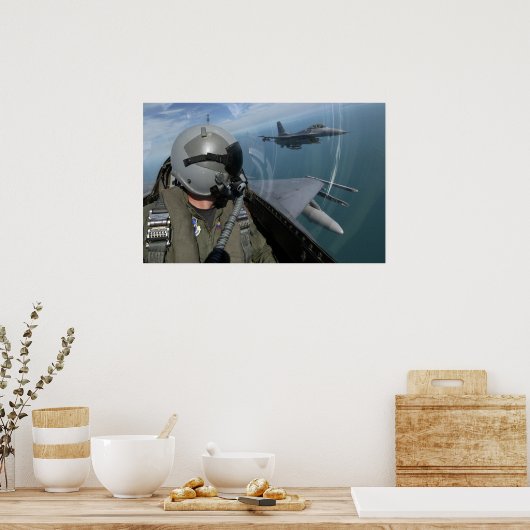 F-16 Strijd tegen het Falcons-Vliegtuig Poster (Keuken)