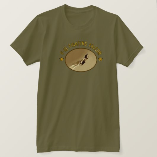 F-16 Strijd tegen het militaire vliegtuig van Falc T-shirt (Design voorkant)