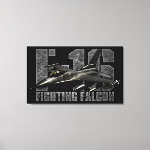 F-16 Strijd tegen valk Canvas Afdruk