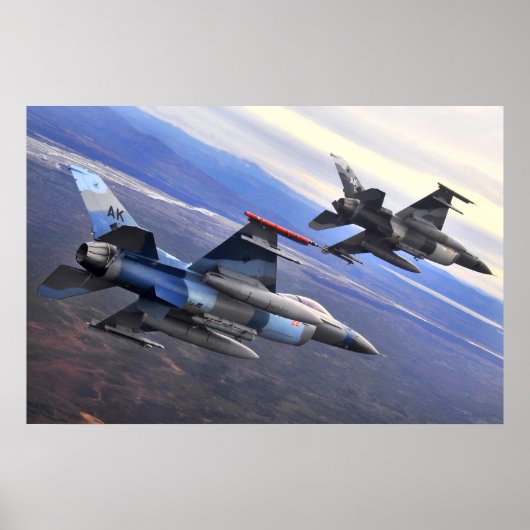 F-16 Strijd tegen valk Poster (Voorkant)