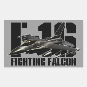 F-16 Strijd tegen valk Rechthoekige Sticker