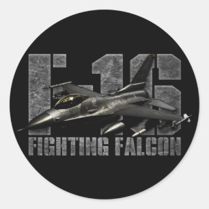 F-16 Strijd tegen valk Ronde Sticker