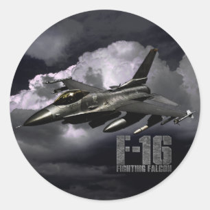 F-16 Strijd tegen valk Ronde Sticker