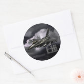 F-16 Strijd tegen valk Ronde Sticker (Envelop)