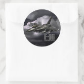 F-16 Strijd tegen valk Ronde Sticker (Tas)