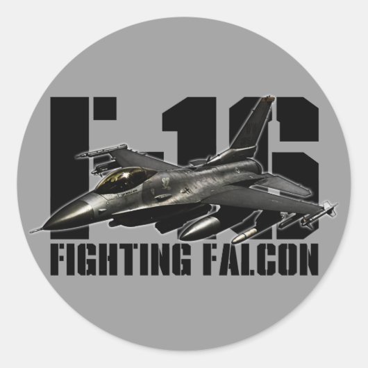 F-16 Strijd tegen valk Ronde Sticker (Voorkant)