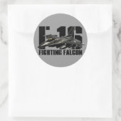 F-16 Strijd tegen valk Ronde Sticker (Tas)