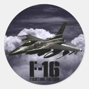 F-16 Strijd tegen valk Ronde Sticker