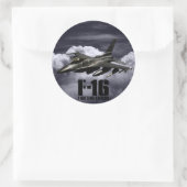 F-16 Strijd tegen valk Ronde Sticker (Tas)